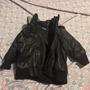 George Black Faux Leather Jacket boys 6/12